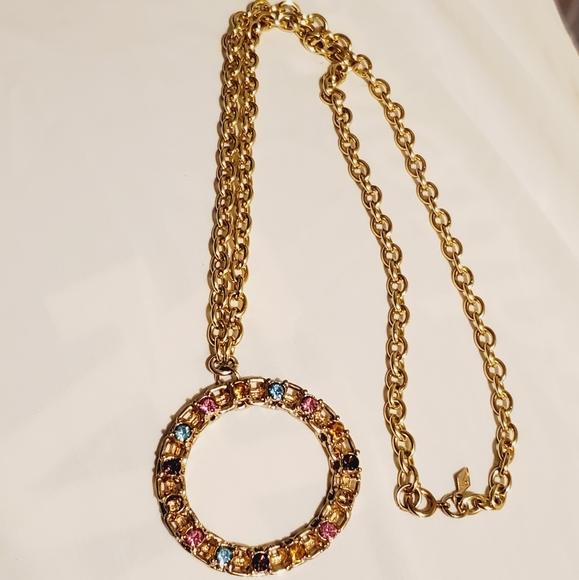 Sarah Coventry vintage circle pendant necklace - Picture 2 of 8